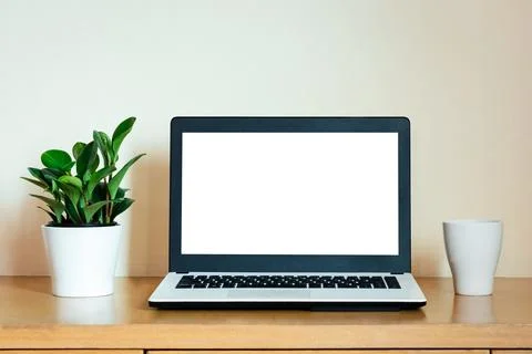 Mockup Copy Space Computer Notebook Laptop Concept , keyboards on laptop co.. Stock Photos