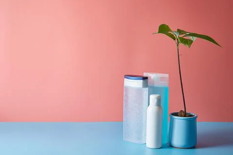 Mockup for cosmetics. Clean tubes with space for text. Stock Photos