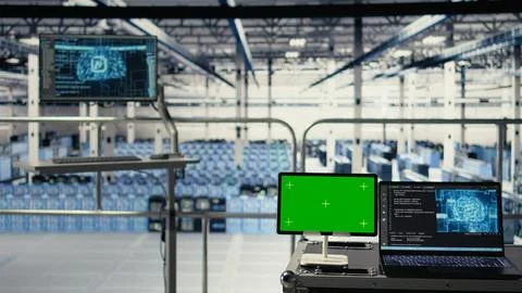 Mockup device in data center with supercomputers gear built for AI Stock Photos