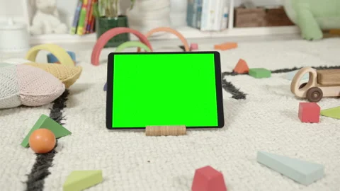 Mockup of Digital Tablet in Children's Room Interior Stock Footage 150477904