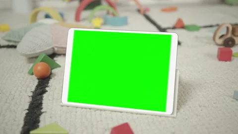 Mockup of Digital Tablet in Children's Room Interior Stock Footage 150478138
