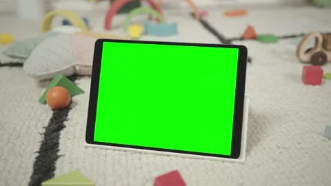 Mockup of Digital Tablet in Children's Room Interior Stock Footage 150478252