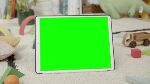 Mockup of Digital Tablet in Children's Room Interior Stock Footage 150478315
