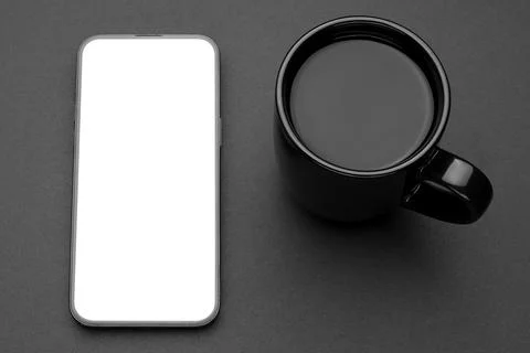 Mockup display. Mobile cell phone blank screen. Smartphone technology Stock Photos