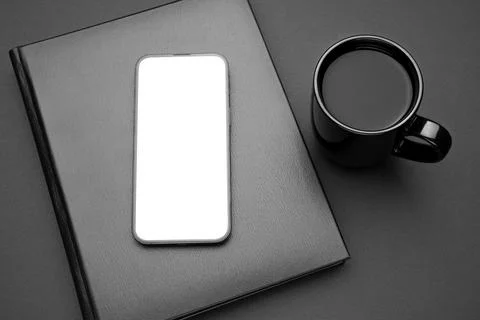 Mockup display. Mobile cell phone blank screen. Smartphone technology. Stock Photos
