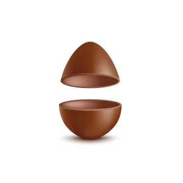 Mockup of Easter chocolate egg halves realistic vector illustration isolated. Illustrazione stock