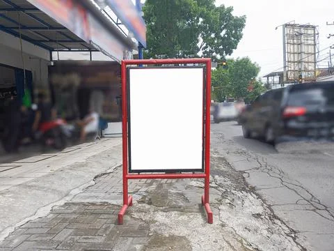 Mockup of empty billboards on the side of the highway, blank advertising Stock Photos