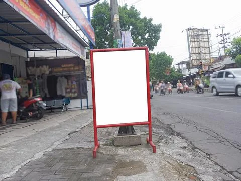 Mockup of empty billboards on the side of the highway, blank advertising Stock Photos