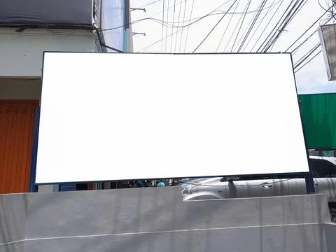 Mockup of empty billboards on the side of the highway, blank advertising Stock Photos