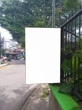 Mockup of empty billboards on the side of the highway, blank advertising Stock Photos