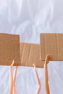 Mockup Empty Blank Cardboard Banner Poster With Copy Space For Text Message D Stock Photos