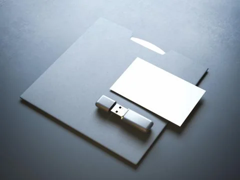 Mockup with flash drive 库存插图