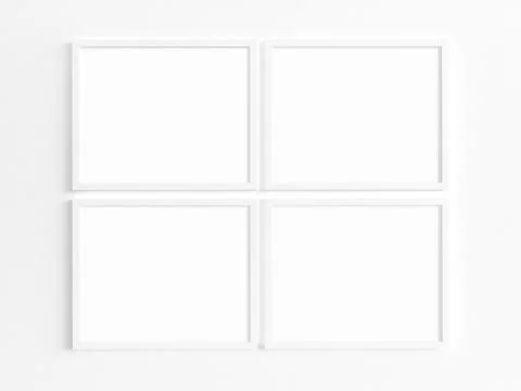 Mockup of four 8x10 white frames. 库存照片