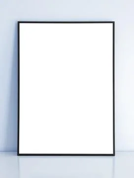 Mockup frame on blue wall 스톡 사진