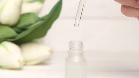 Mockup glass bottle with a pipette. Stock Footage 154631446