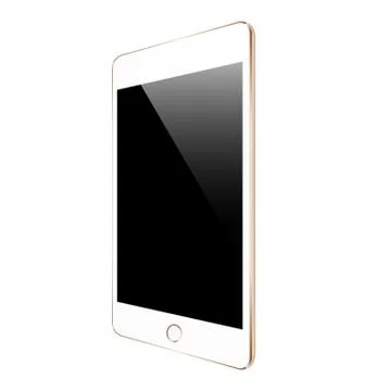 Mockup gold tablet isolated on white vector design Stock Illustration