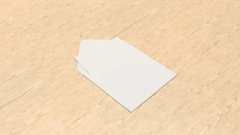 Mockup of greeting card in square envelope Stock Illustration