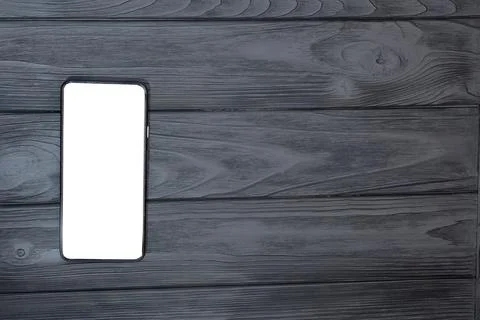 Mockup image blank screen cell phone. White empty space for advertise text Stock Photos