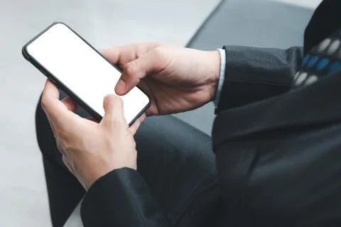 Mockup image blank screen mobile phone for your advertising text message. Foto stock