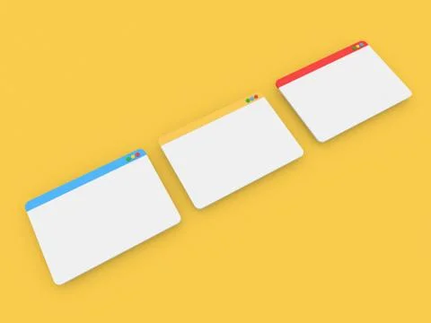 Mockup of internet web site interface on a yellow background. Stock Illustration