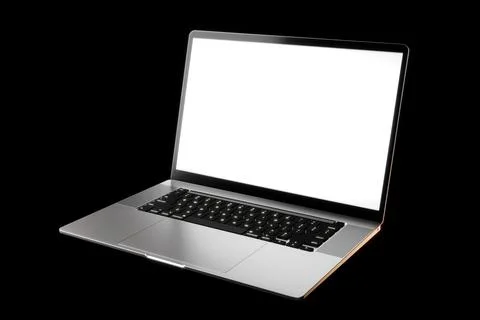 Mockup Laptop computer device. Blank white screen display for mockup and gray Illustrazione stock