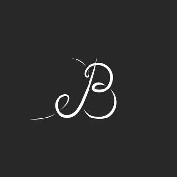 Mockup logo B letter monogram, calligraphic design element for wedding invita Stock-Illustration