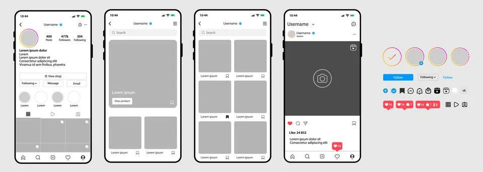 Mockup of the mobile application. Illustrazione stock
