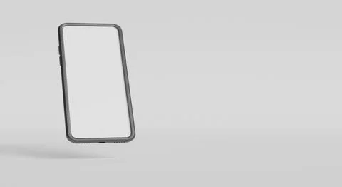 Mockup mobile phone on white background.3D rendering. 스톡 일러스트