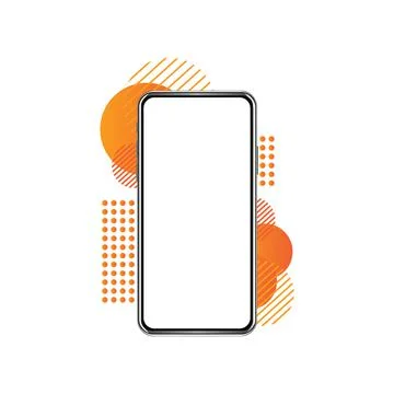 Mockup of modern phone device. Vector eps10 realistic smartphone template. Mo Stock Illustration
