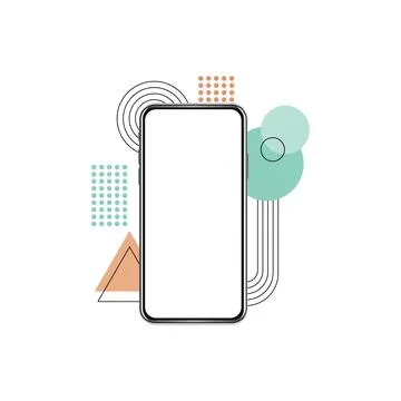 Mockup of modern phone device. Vector eps10 realistic smartphone template. Mo Stock Illustration