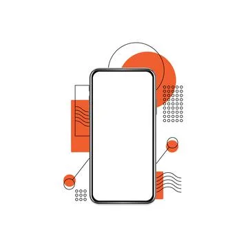 Mockup of modern phone device. Vector eps10 realistic smartphone template. Mo Stock Illustration
