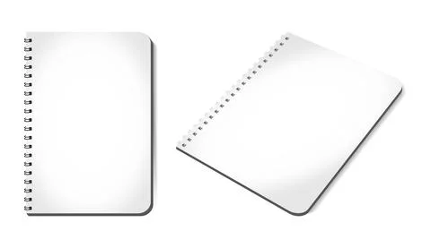 The mockup of a notebook on a spring is an isolated illustration On A White Stock Illustration