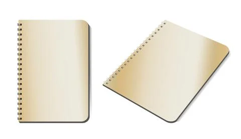 The mockup of a notebook on a spring is an isolated illustration On A White Illustrazione stock