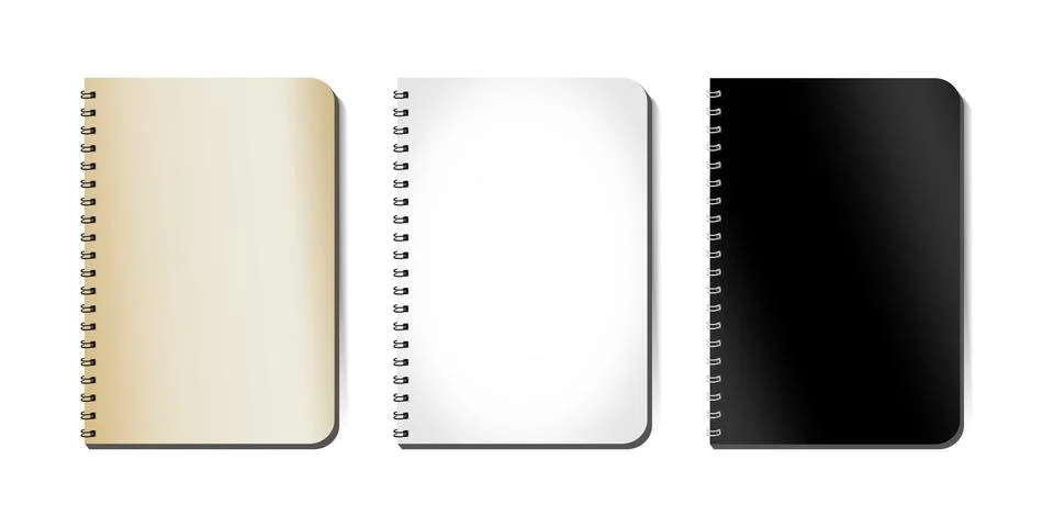 The mockup of a notebook on a spring is an isolated illustration On A White Stock Illustration