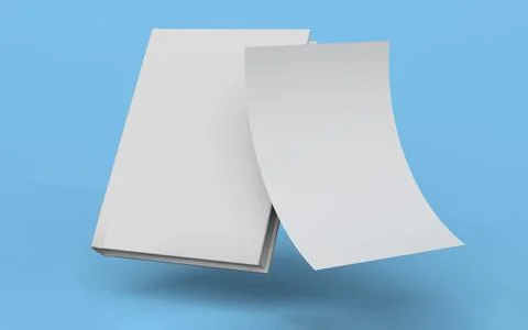 A mockup of an open and closed book levitating above the surface. mockup with Stock Illustration