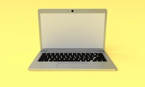 Mockup Open Laptop. 3d rendering Stock Illustration