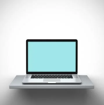 Mockup of open laptop with clipping path for display Stock Illustration