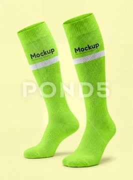 Mockup of pairs of socks floating in a setting PSD-sjabloon