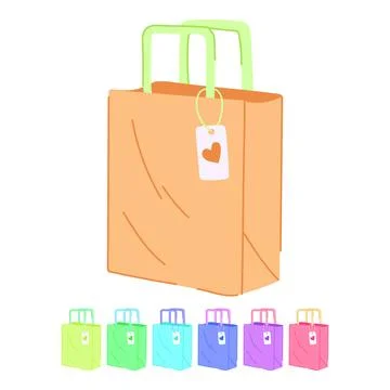 Mockup paper bag vector cartoon graphic Illustration