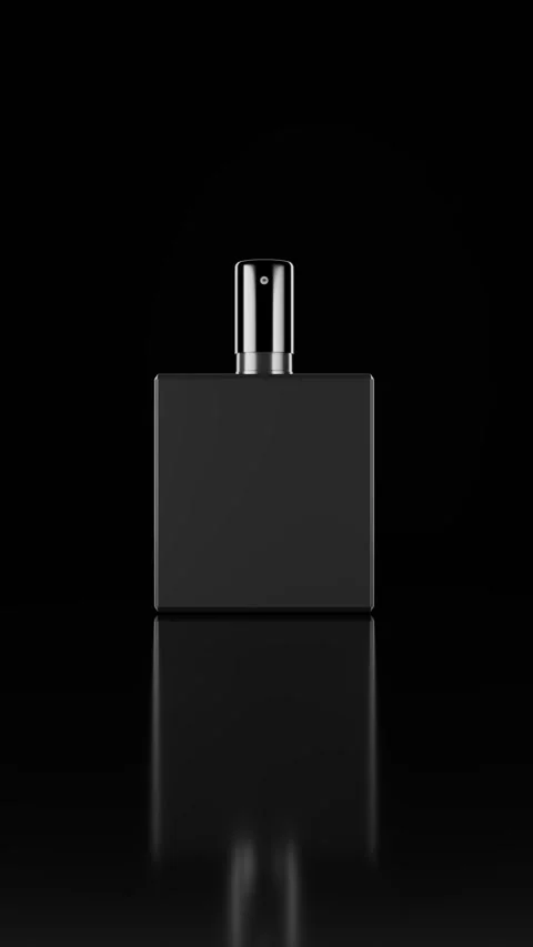 Mockup Perfume Bottle Isolated on Reflective Surface With Black Background Stock Footage 316310285