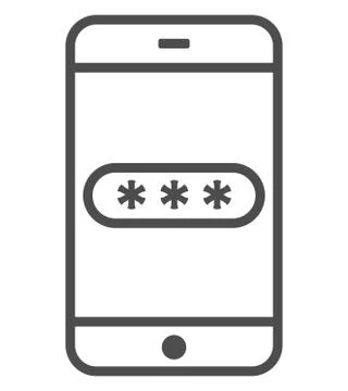 Mockup phone with encrypted password authentication. Two Factor Authenticatio Stock Illustration