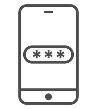 Mockup phone with encrypted password authentication. Two Factor Authenticatio Stock Illustration