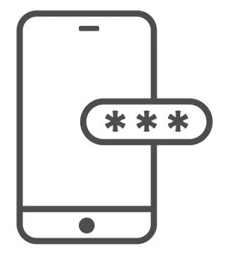 Mockup phone with encrypted password authentication. Two Factor Authenticatio Stock Illustration