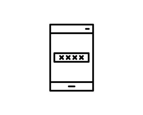 Mockup phone with encrypted password authentication. Two Factor Authenticatio Stock Illustration