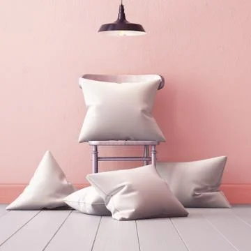 Mockup pillows in the interior. 3d Illustrazione stock