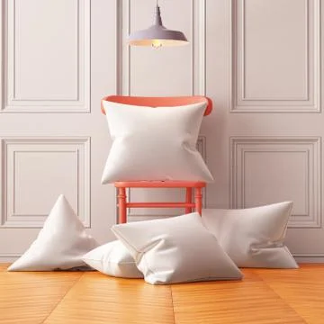 Mockup pillows in the interior. 3d Illustrazione stock