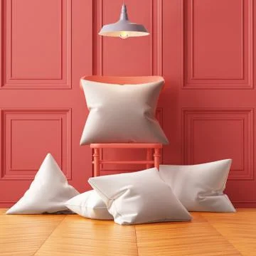 Mockup pillows in the interior. 3d Stock Illustration