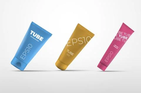 Mockup of plastic vector packaging isolated on white background for design pr Stock Illustration