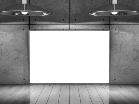 Mockup poster frame Image, simple scene. 3D Illustrazione stock