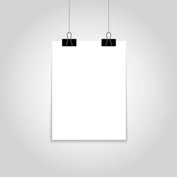 Mockup poster. one hanging poster mockup. Vector Stock Illustration